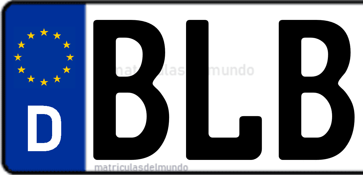 Imagen de matrícula de Alemania con código 'BLB'