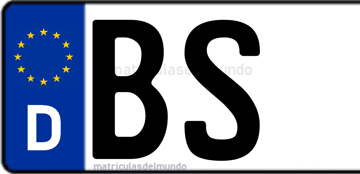 Imagen de matrícula de Alemania con código 'BS'
