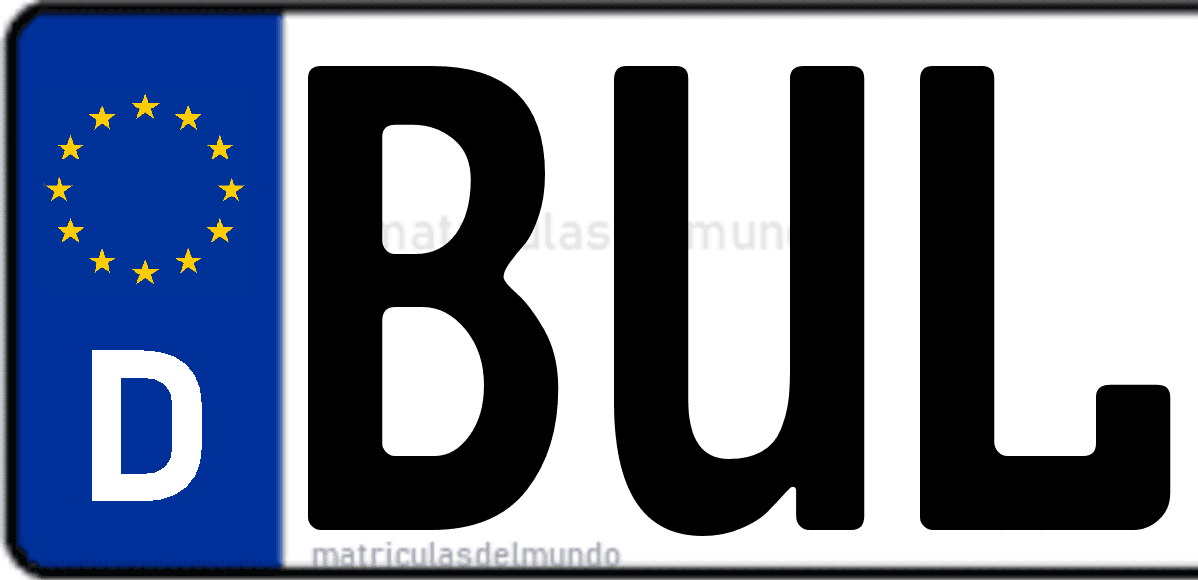 Imagen de matrícula de Alemania con código 'BUL'