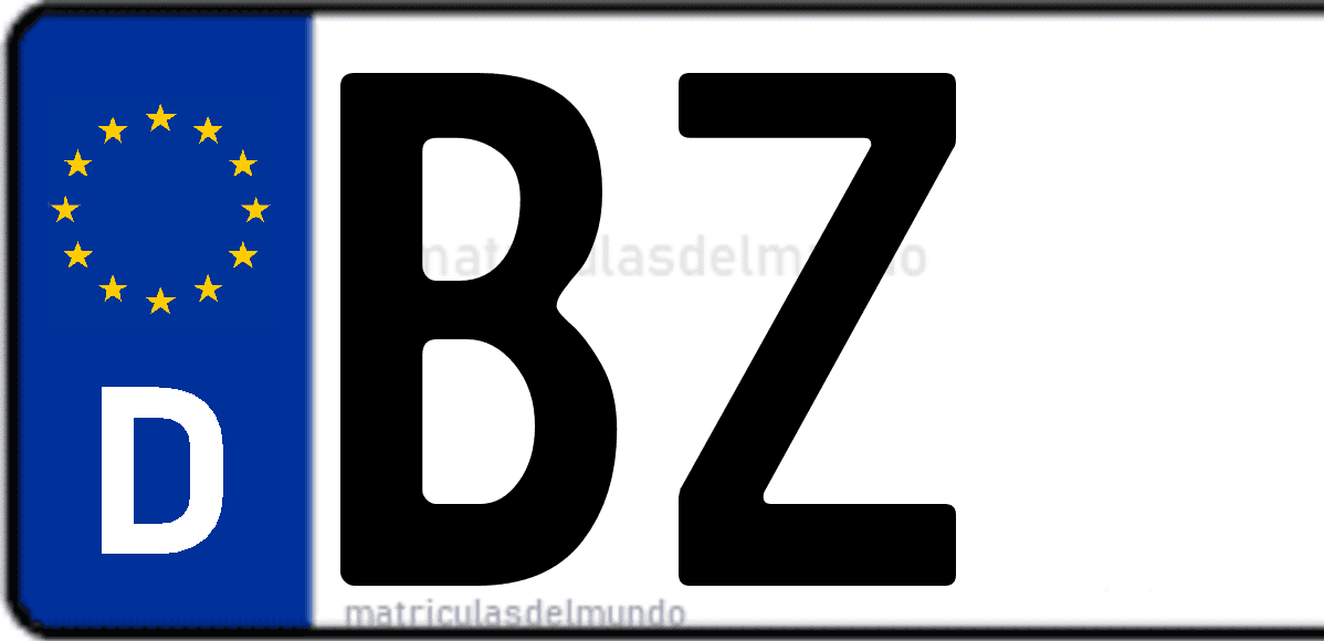Imagen de matrícula de Alemania con código 'BZ'