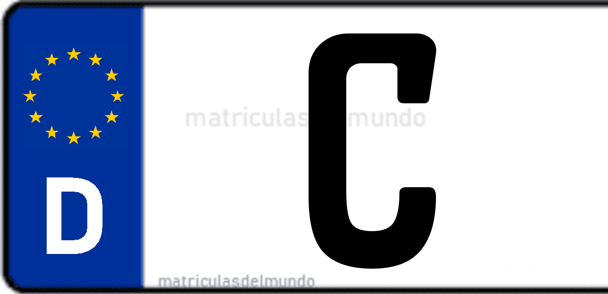 Imagen de matrícula de Alemania con código 'C'