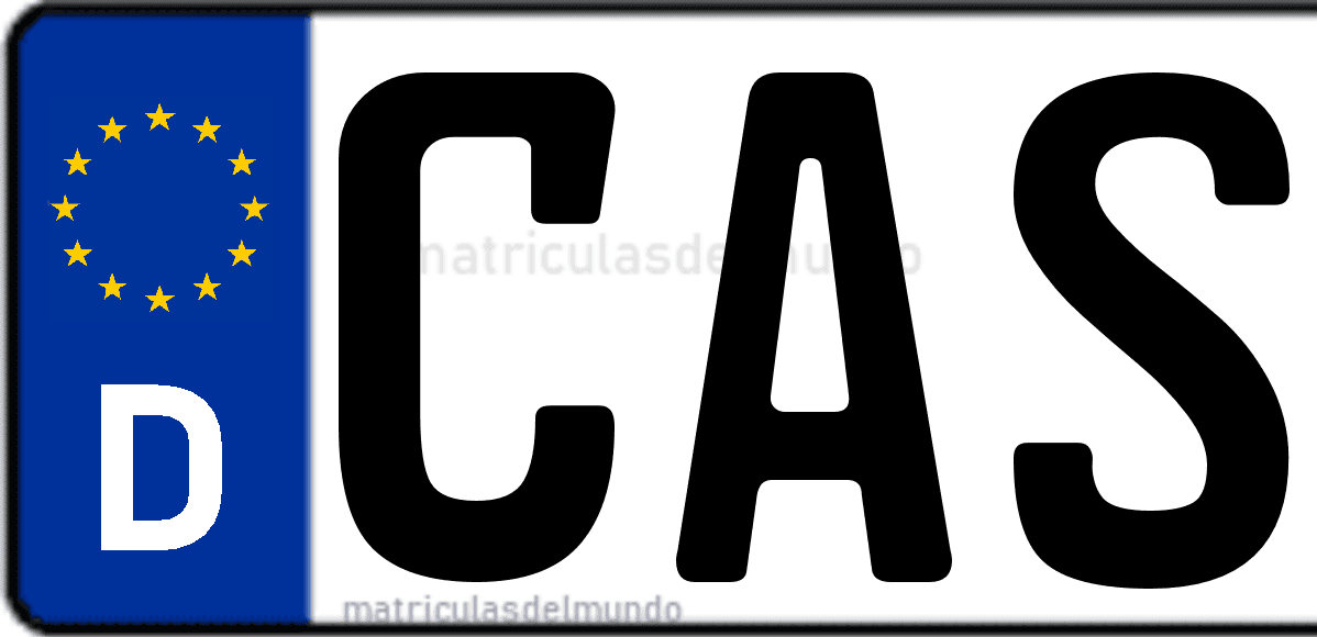 Imagen de matrícula de Alemania con código 'CAS'