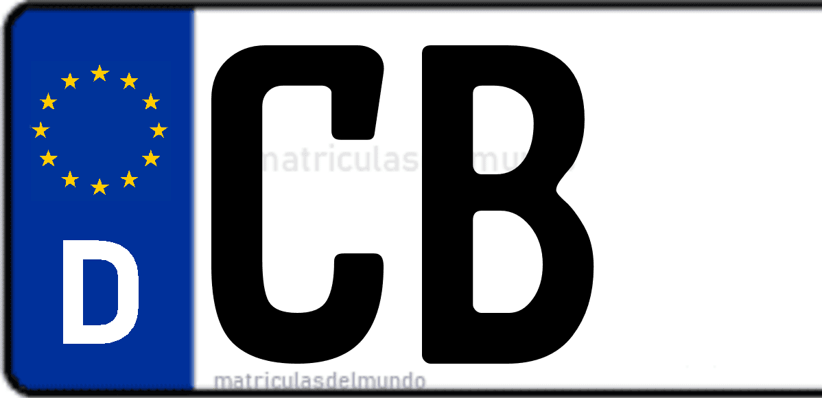 Imagen de matrícula de Alemania con código 'CB'
