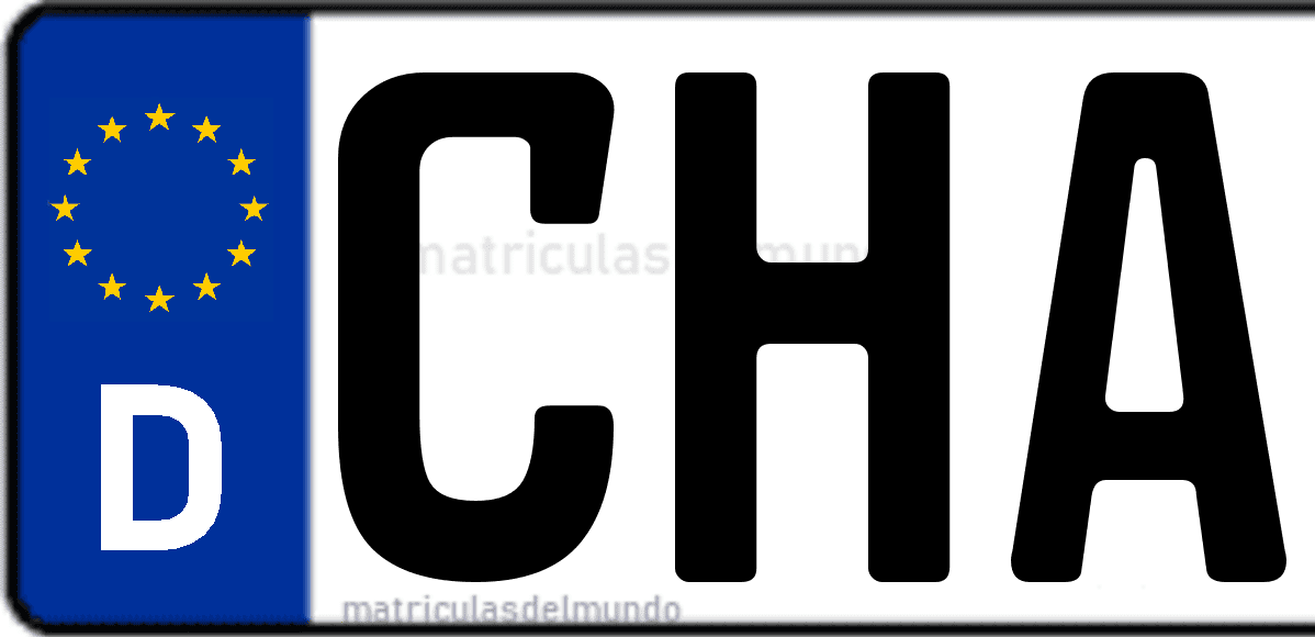 Imagen de matrícula de Alemania con código 'CHA'