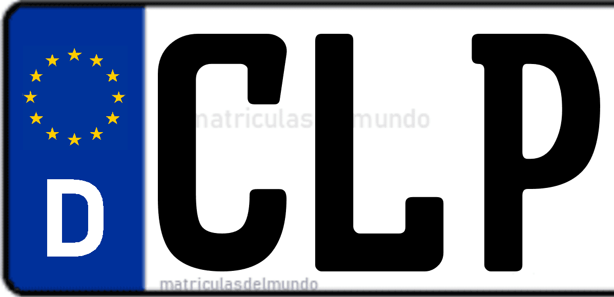 Imagen de matrícula de Alemania con código 'CLP'