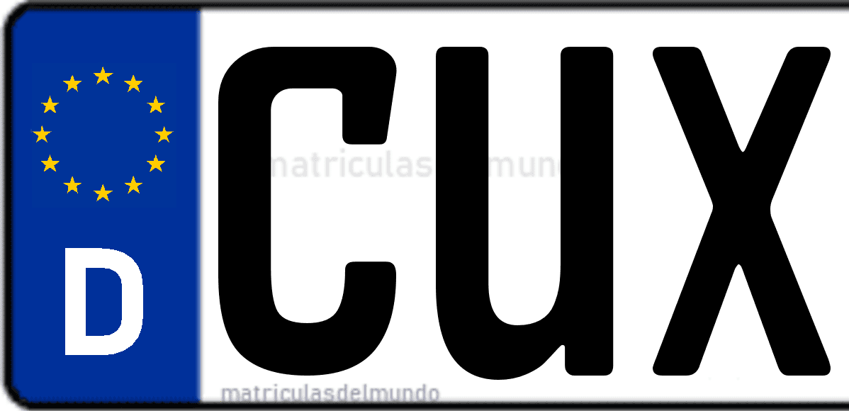 Imagen de matrícula de Alemania con código 'CUX'