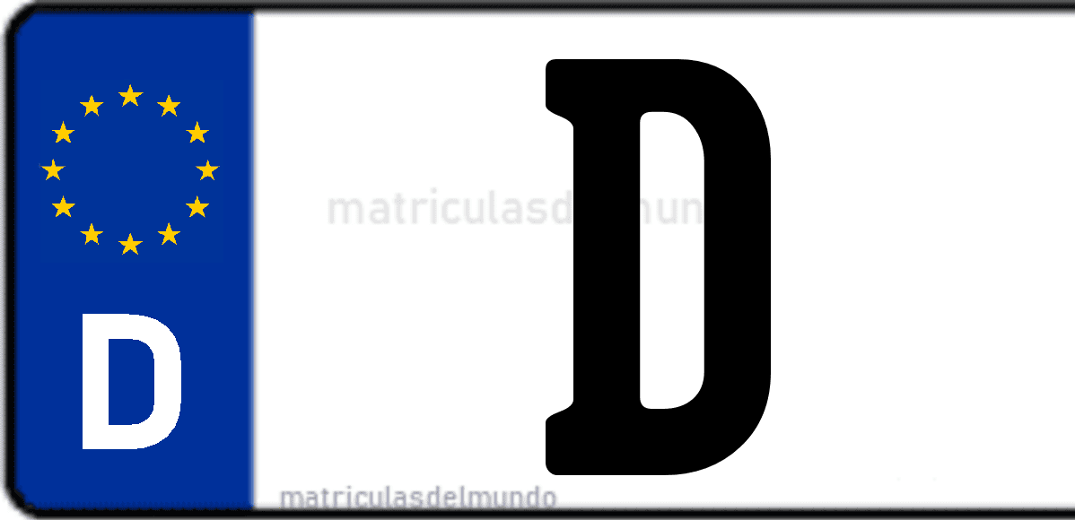 Imagen de matrícula de Alemania con código 'D'