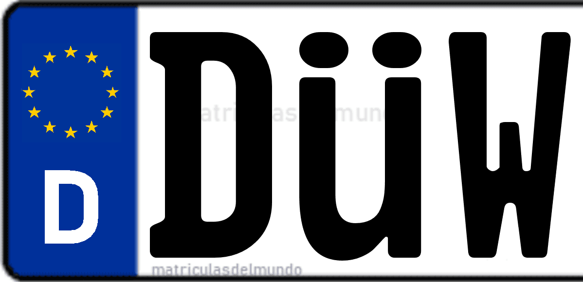Imagen de matrícula de Alemania con código 'DÜW'