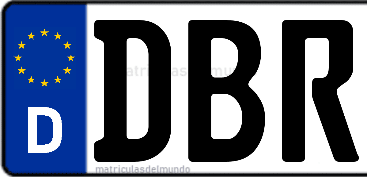 Imagen de matrícula de Alemania con código 'DBR'
