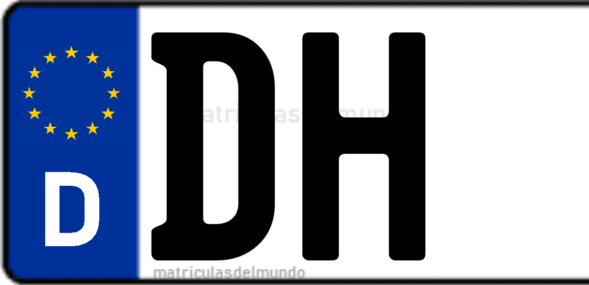 Imagen de matrícula de Alemania con código 'DH'
