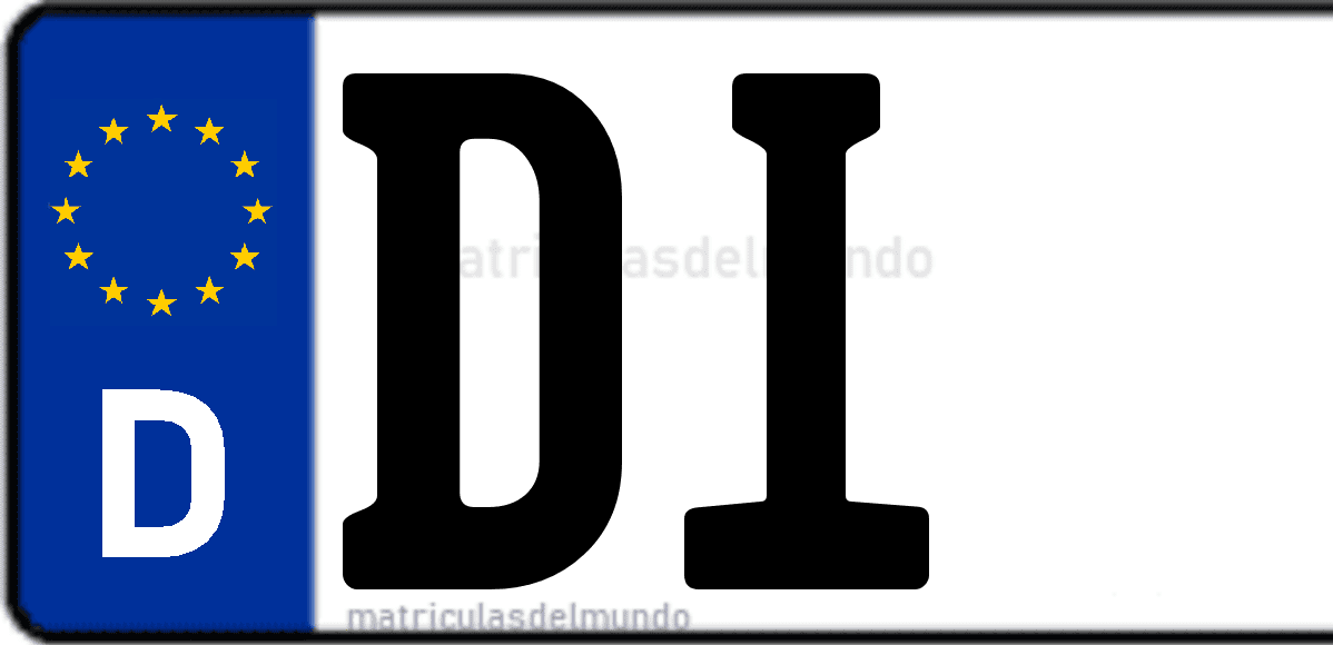 Imagen de matrícula de Alemania con código 'DI'