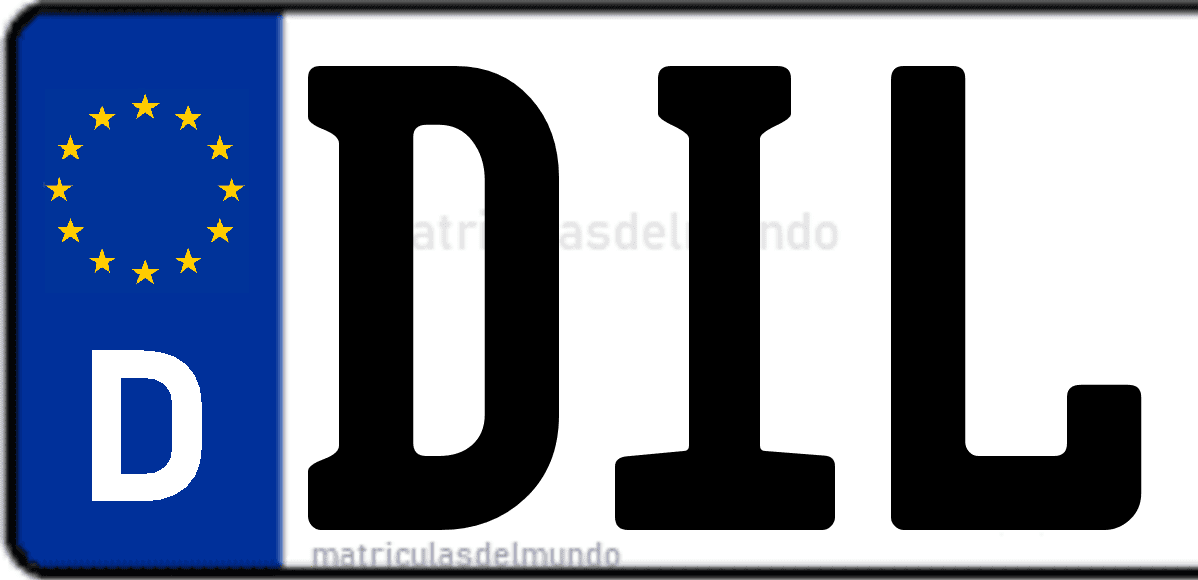 Imagen de matrícula de Alemania con código 'DIL'