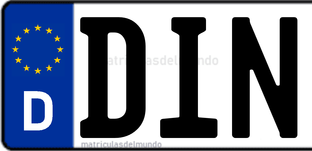 Imagen de matrícula de Alemania con código 'DIN'