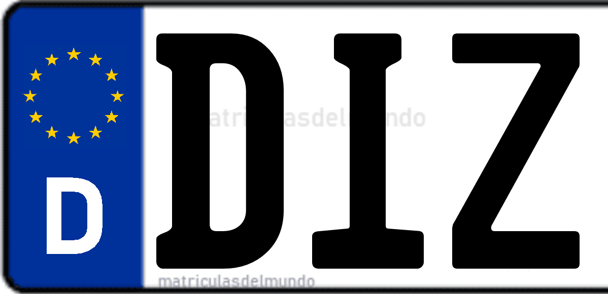 Imagen de matrícula de Alemania con código 'DIZ'