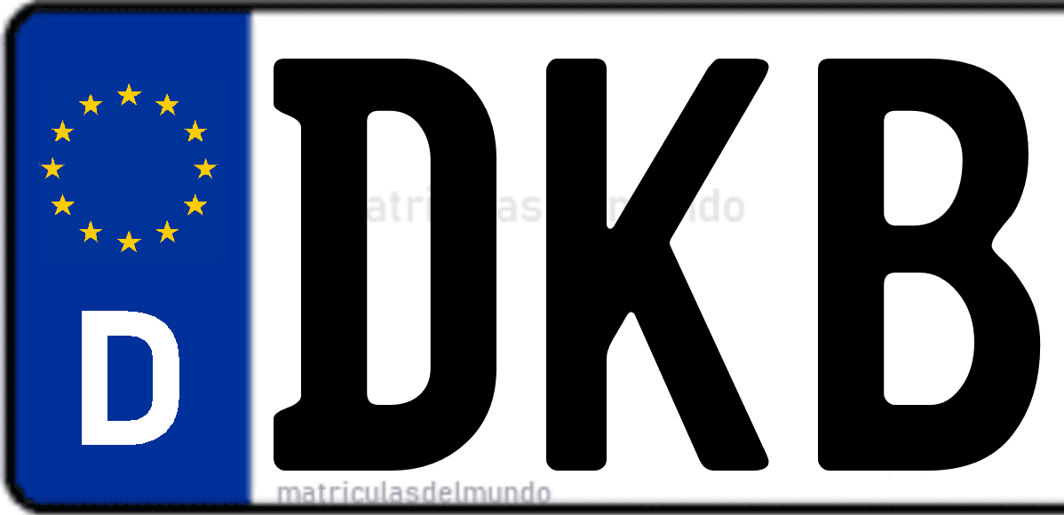 Imagen de matrícula de Alemania con código 'DKB'