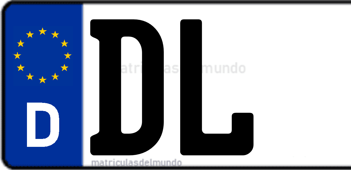 Imagen de matrícula de Alemania con código 'DL'