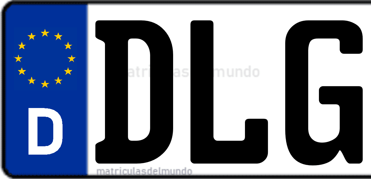 Imagen de matrícula de Alemania con código 'DLG'
