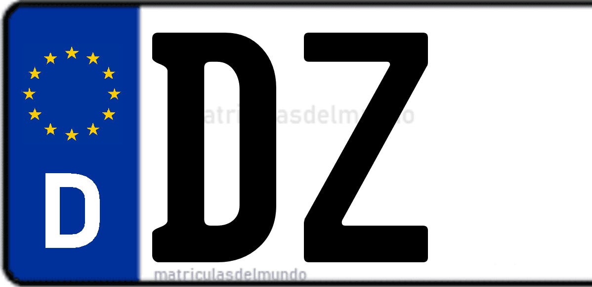 Imagen de matrícula de Alemania con código 'DZ'