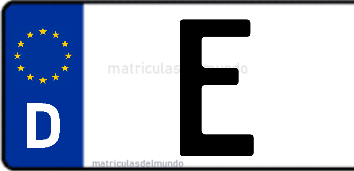 Imagen de matrícula de Alemania con código 'E'