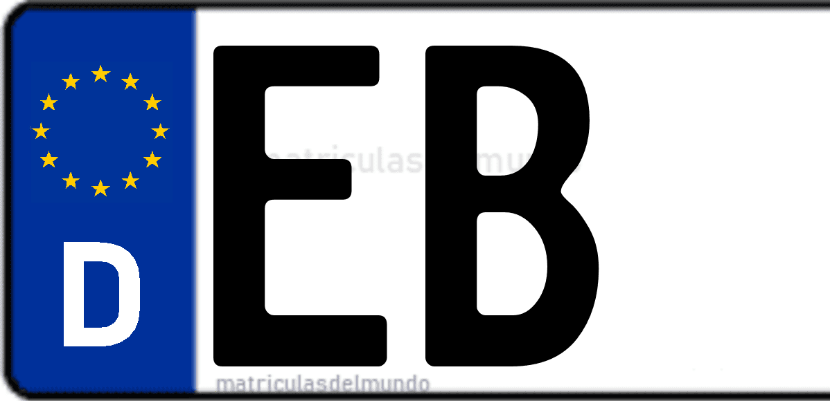Imagen de matrícula de Alemania con código 'EB'
