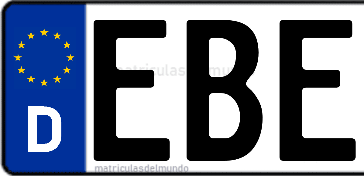 Imagen de matrícula de Alemania con código 'EBE'