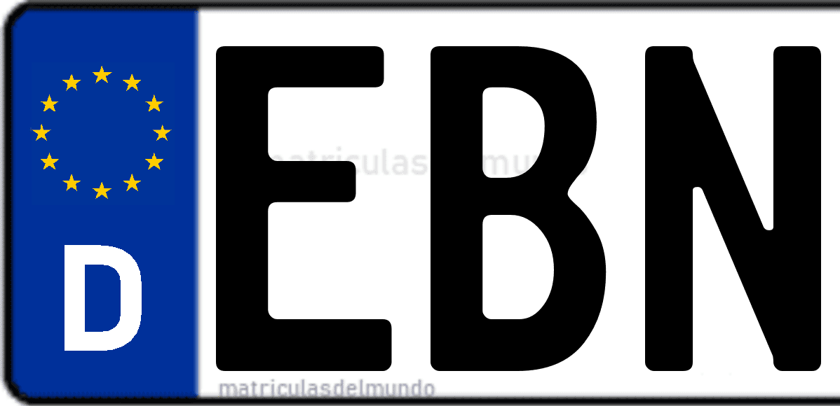 Imagen de matrícula de Alemania con código 'EBN'