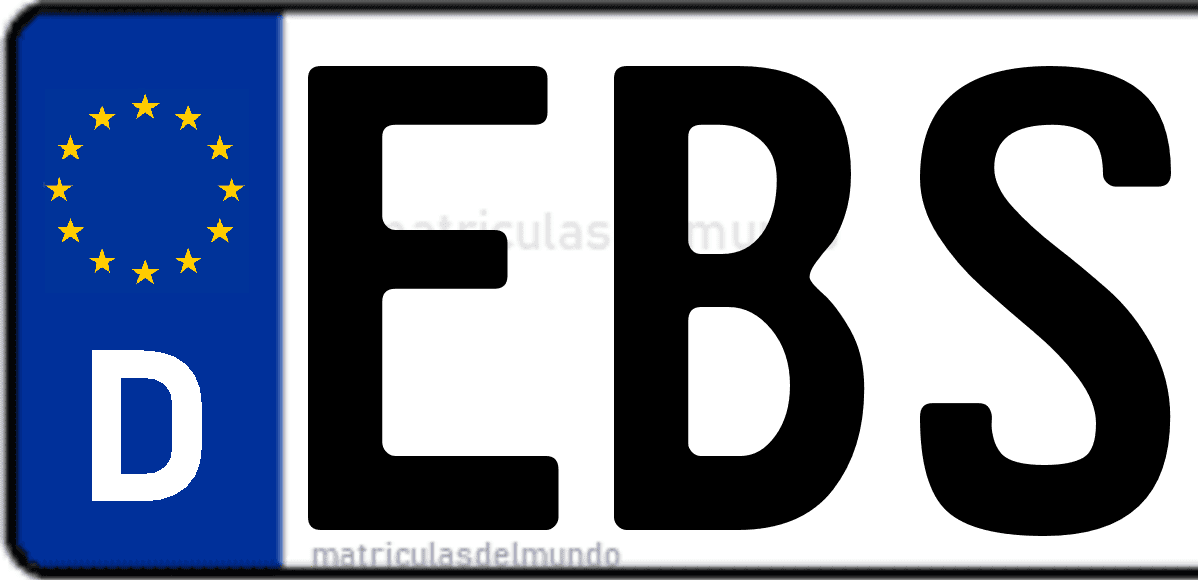 Imagen de matrícula de Alemania con código 'EBS'