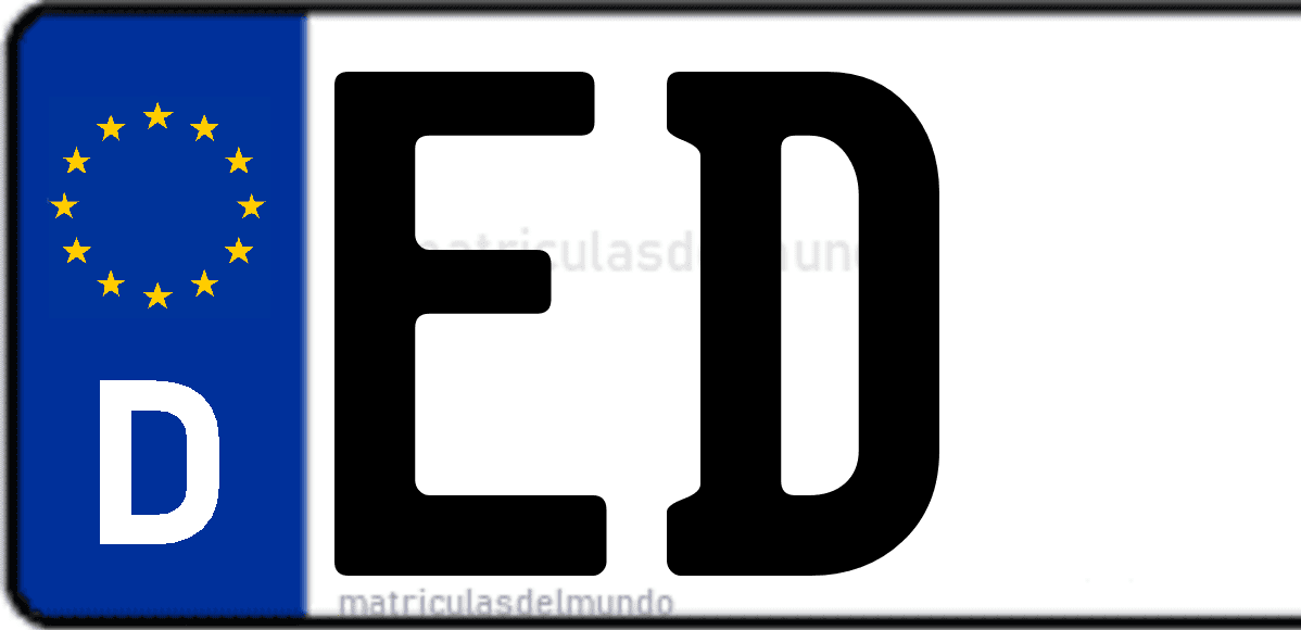 Imagen de matrícula de Alemania con código 'ED'