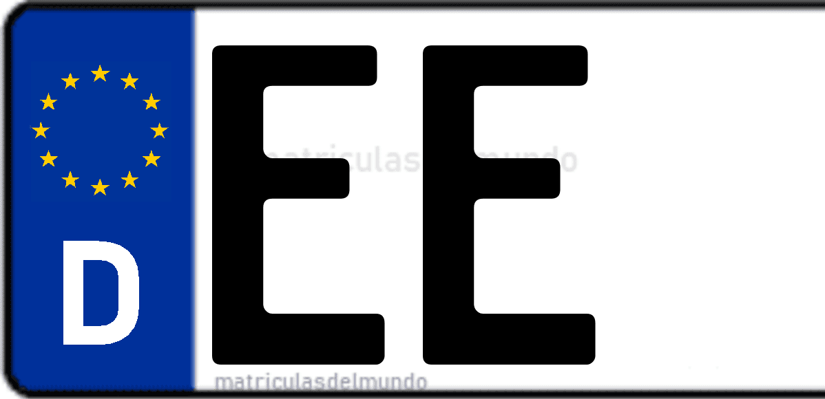 Imagen de matrícula de Alemania con código 'EE'