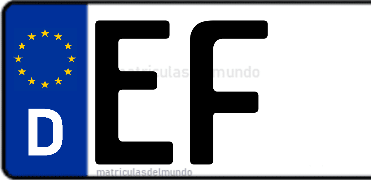 Imagen de matrícula de Alemania con código 'EF'