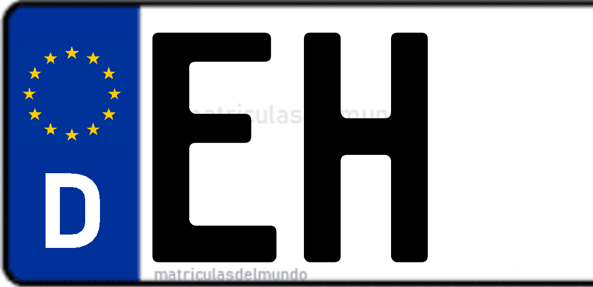Imagen de matrícula de Alemania con código 'EH'
