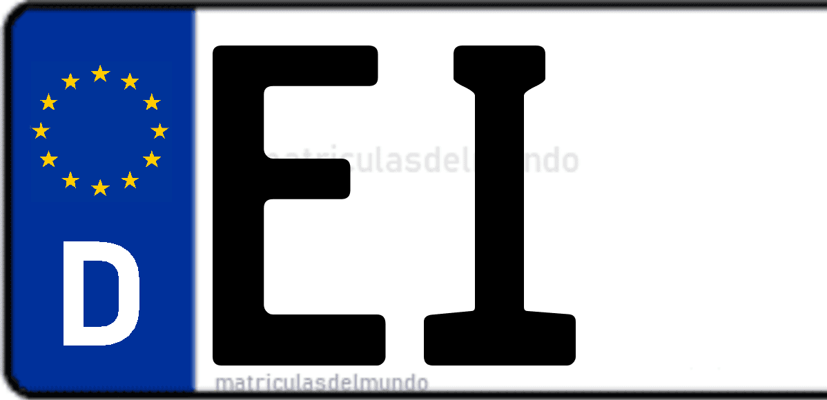 Imagen de matrícula de Alemania con código 'EI'