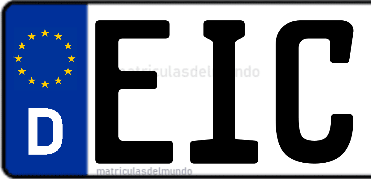 Imagen de matrícula de Alemania con código 'EIC'