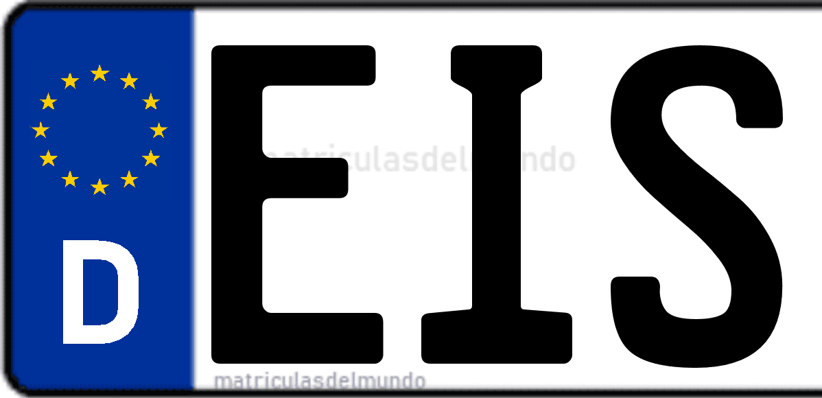Imagen de matrícula de Alemania con código 'EIS'