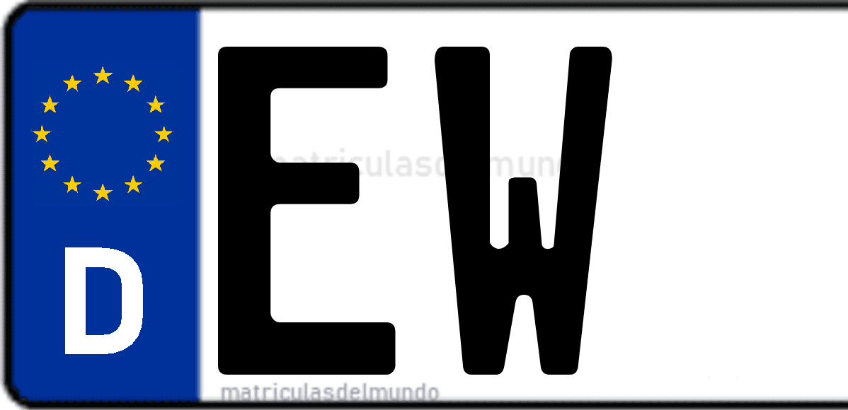 Imagen de matrícula de Alemania con código 'EW'