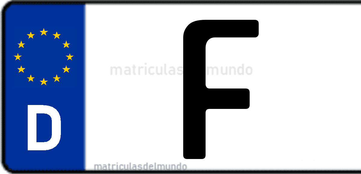 Imagen de matrícula de Alemania con código 'F'