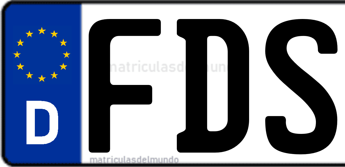 Imagen de matrícula de Alemania con código 'FDS'