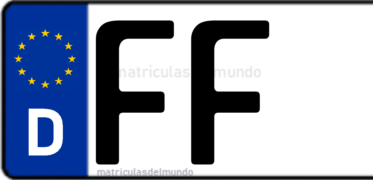 Imagen de matrícula de Alemania con código 'FF'