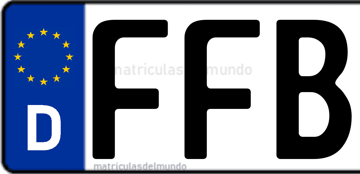 Imagen de matrícula de Alemania con código 'FFB'