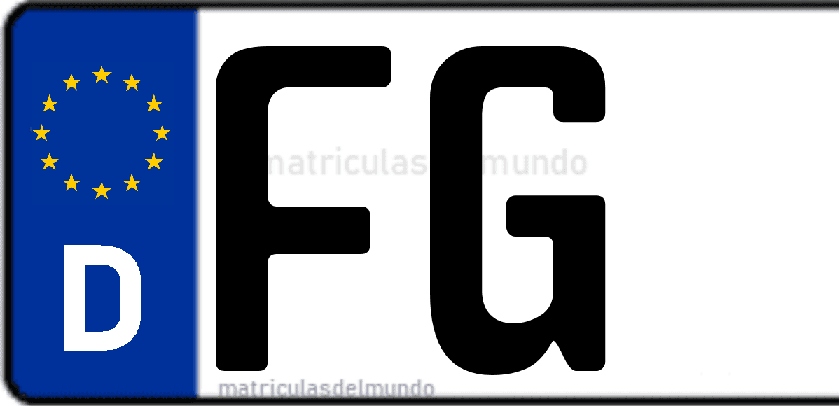 Imagen de matrícula de Alemania con código 'FG'