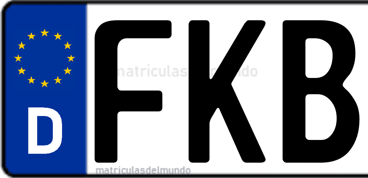 Imagen de matrícula de Alemania con código 'FKB'
