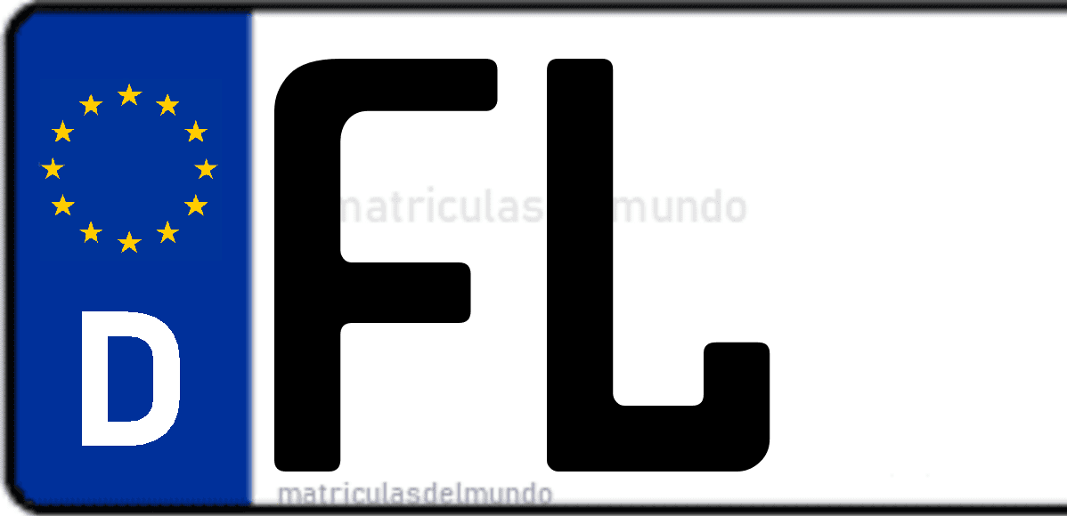 Imagen de matrícula de Alemania con código 'FL'