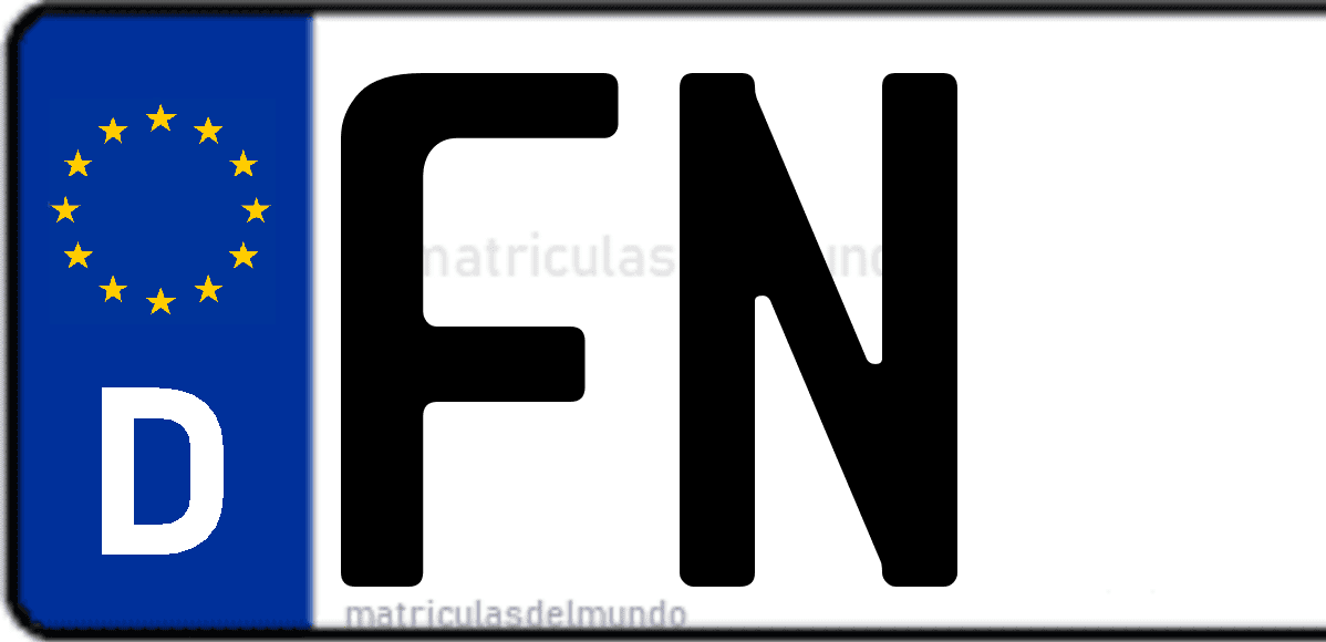 Imagen de matrícula de Alemania con código 'FN'