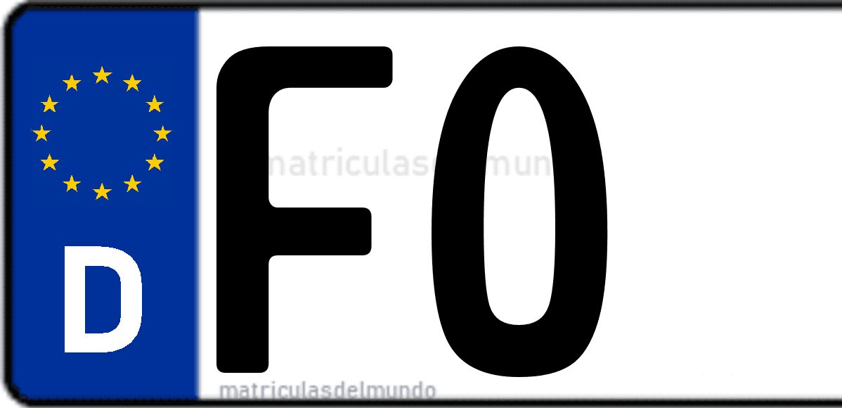 Imagen de matrícula de Alemania con código 'FO'