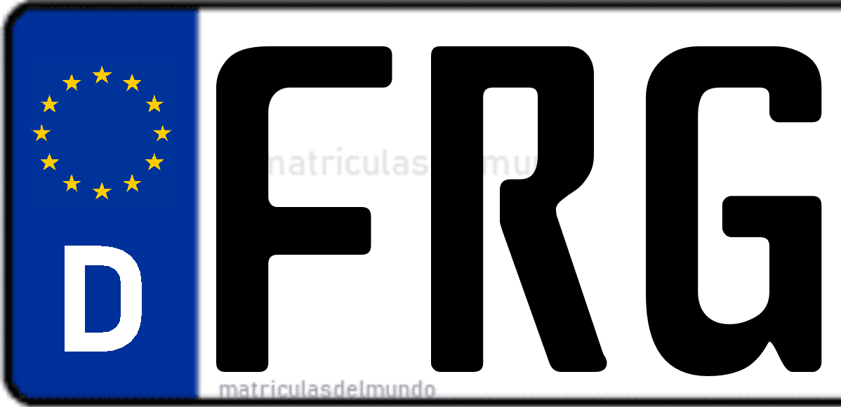 Imagen de matrícula de Alemania con código 'FRG'