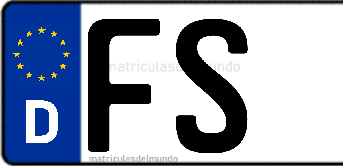 Imagen de matrícula de Alemania con código 'FS'