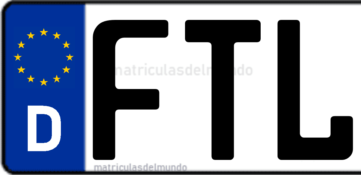 Imagen de matrícula de Alemania con código 'FTL'