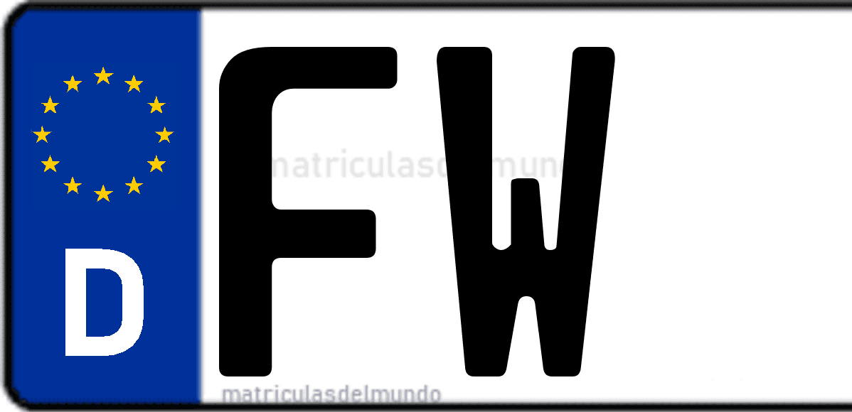 Imagen de matrícula de Alemania con código 'FW'