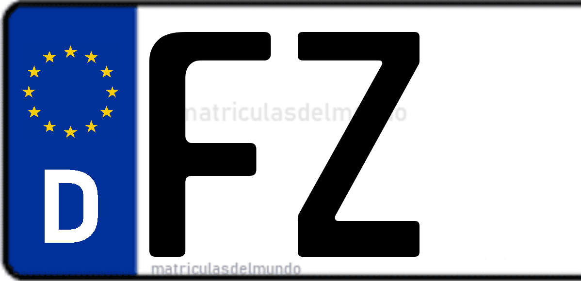 Imagen de matrícula de Alemania con código 'FZ'