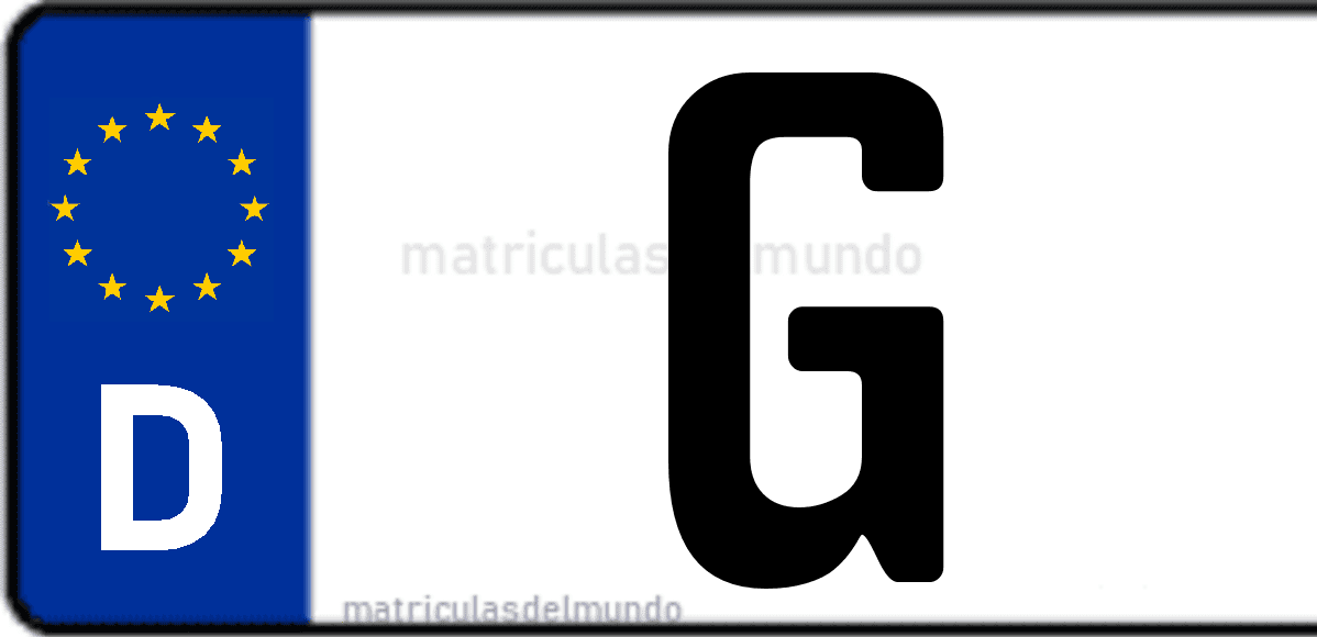 Imagen de matrícula de Alemania con código 'G'